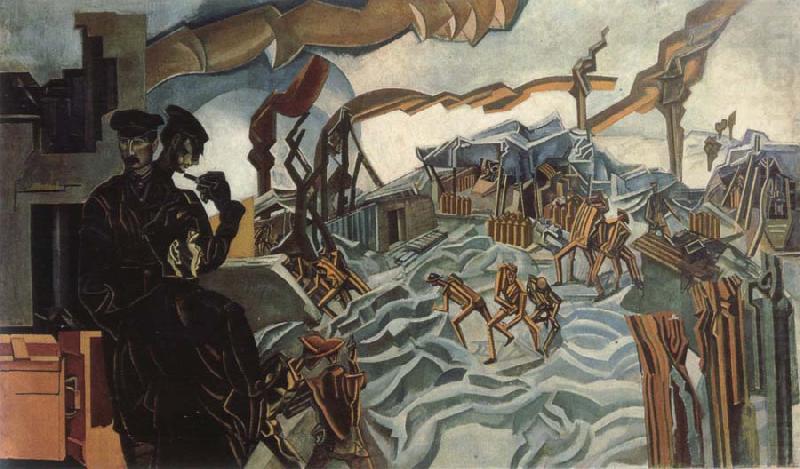 wyndham lewis a battery shelled china oil painting image